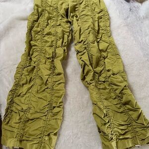 Free People Lime Green Ruffled Pants
